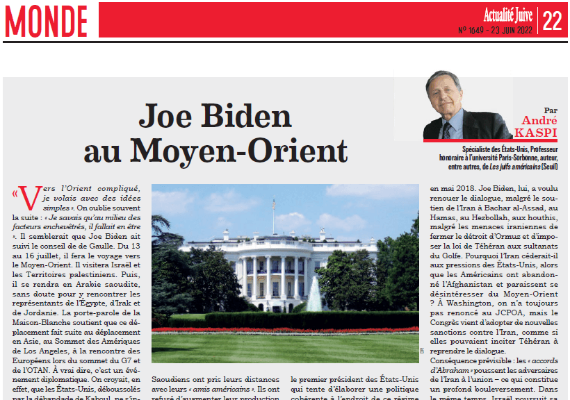 Joe Biden au Moyen-Orient