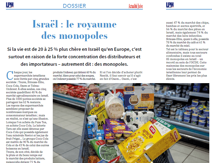 Israël : le royaume des monopoles