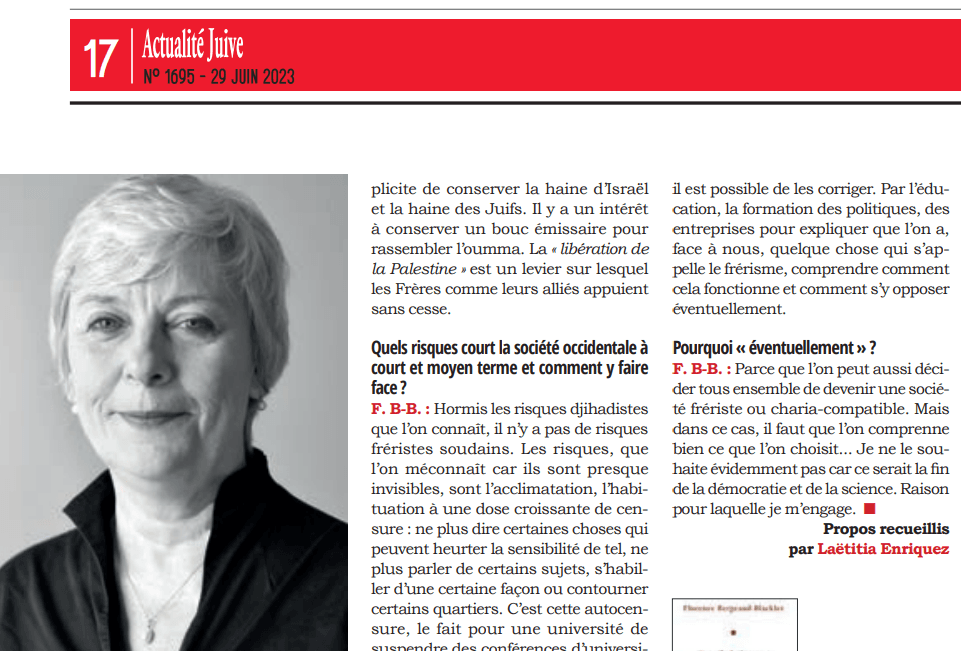 Florence Bergeaud-Blackler : »L’UE finance des associations sous influence frériste »