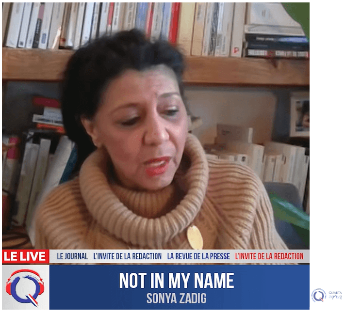 ”Not in my name”: Sonya Zadig, franco-tunisienne, refuse de se taire