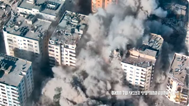 Tsahal a détruit le bâtiment des renseignements du Hamas à Gaza City