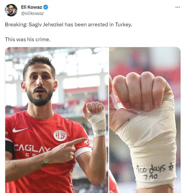 Un joueur de football israélien arrêté en Turquie pour avoir affiché sa solidarité avec les otages à Gaza