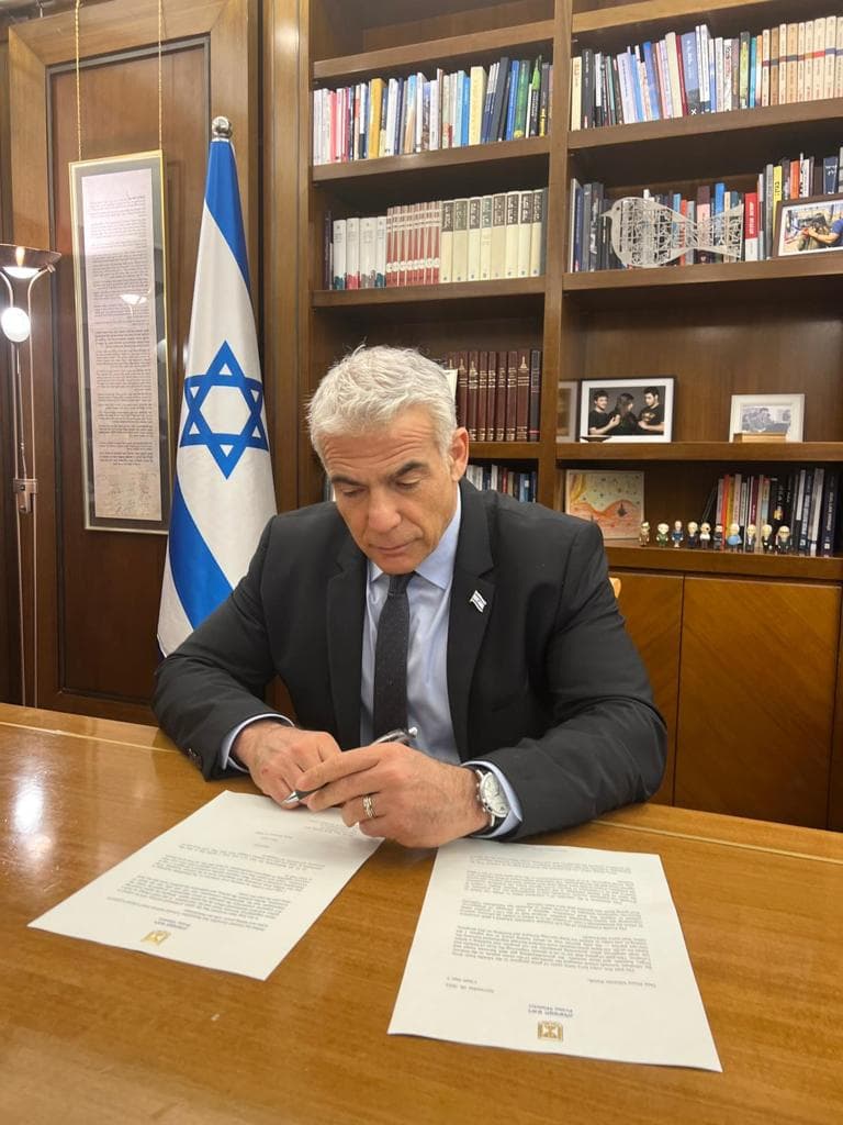 Yaïr Lapid envoie une lettre à 50 chefs d’Etat étrangers