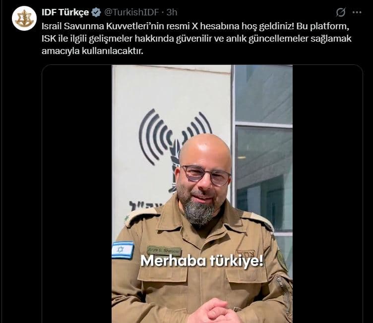 Tsahal ouvre un compte X en… turc